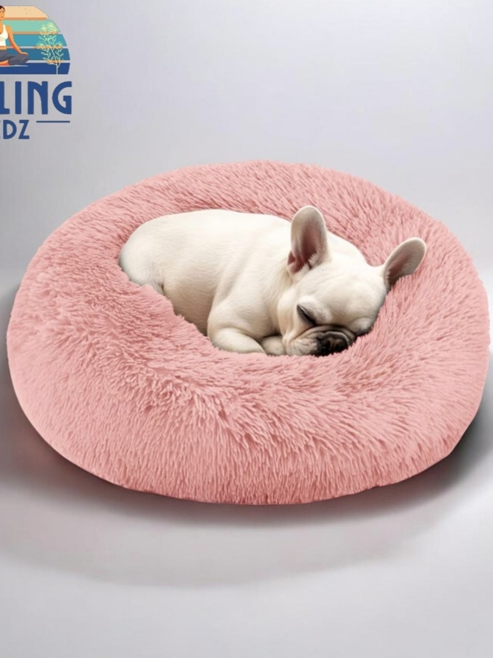 Pink Dog & Cat Bed for Indoor Cats, 20in Calming Donut Bed for Puppy and Kitten